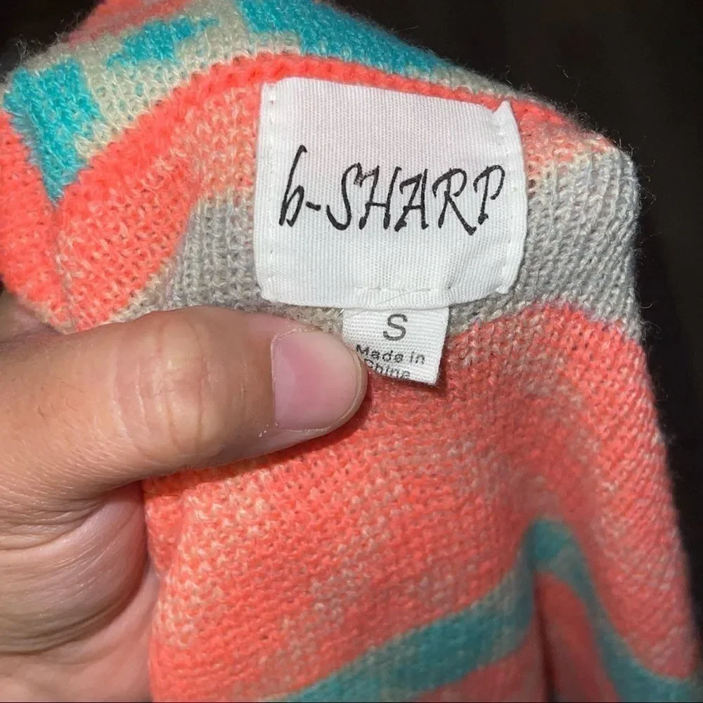 ‎B-Sharp Geometric Pattern Open Cardigan - Picture 2 of 4